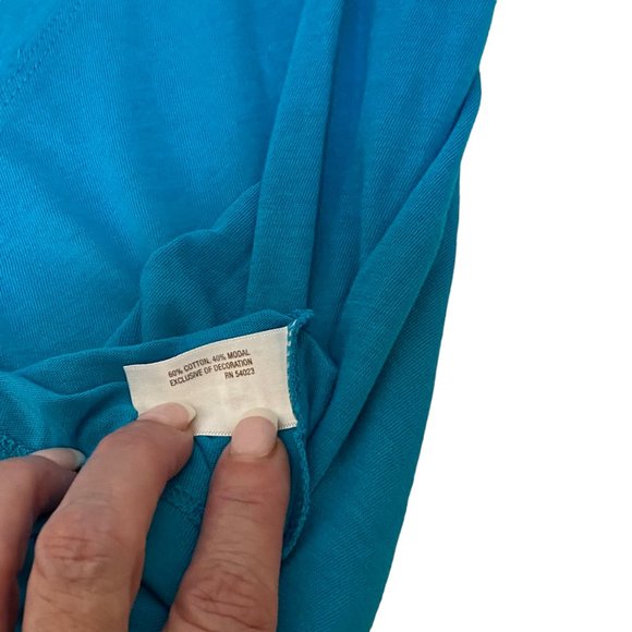 (5-154) NWT - Women's Old Navy V-Neck Turquoise Shirt - Picture 11 of 11